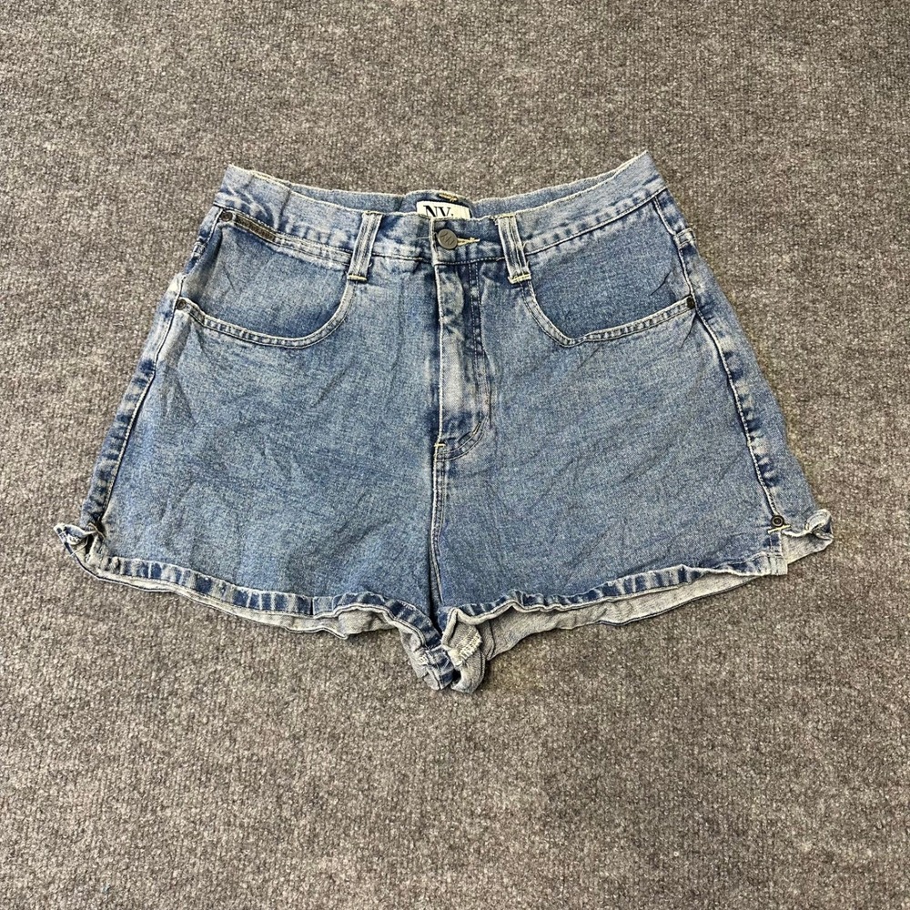 NY Jeans Shorts Womens Size 10 Blue Denim High Waisted Vintage Cotton Summer